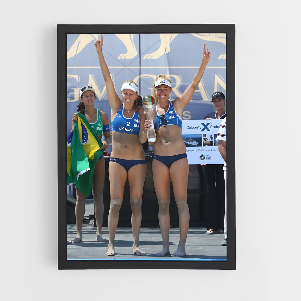 Poster Beach Queens – affiche Beach-volley (vue 2)